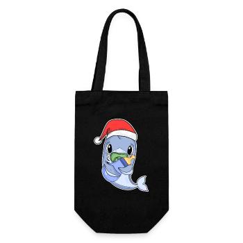 Requin bébé Noël - Sac à bouteille - noir - Devant
