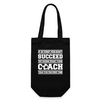 If At First You Don't Succeed Coach Fußballprofi - Geschenkbeutel für Flaschen - Schwarz - Vorne