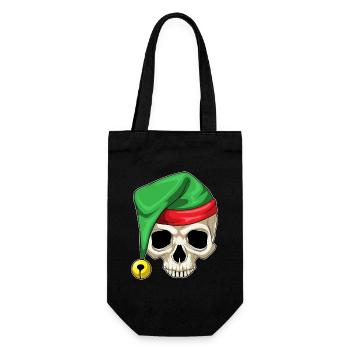 Chapeau de père Noël tête de mort - Sac à bouteille - noir - Devant
