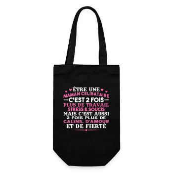 Maman Célibataire 2fois plus dAmour Fête des Mères - Sac à bouteille - noir - Devant