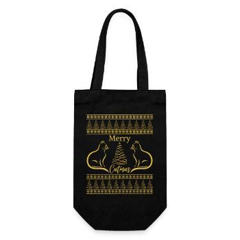 Merry Catmas Noël Amoureux des Chats Ambiance Noël - Sac à bouteille - noir - Devant
