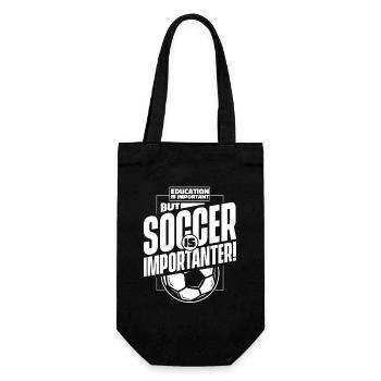 Education Is Important But Soccer Is Importanter - Gift Bag for Bottles - black - Front