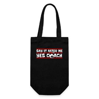 Say It After Me Yes Coach Fußball Goal Keeper - Geschenkbeutel für Flaschen - Schwarz - Vorne