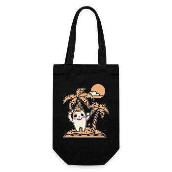 Happy on a desert island - Gift Bag for Bottles - black - Front