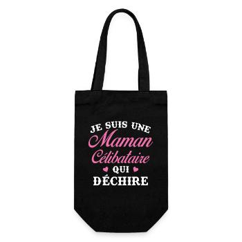 Femme Maman célibataire qui déchire - Sac à bouteille - noir - Devant