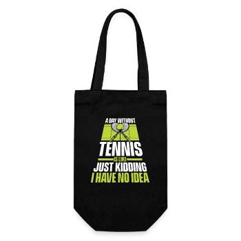 A Day Without Tennis Is Like Tennisschläger Tennis - Geschenkbeutel für Flaschen - Schwarz - Vorne