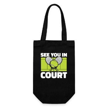 See You In Court Tennis Raquette Entraîneur De Tennis - Sac à bouteille - noir - Devant