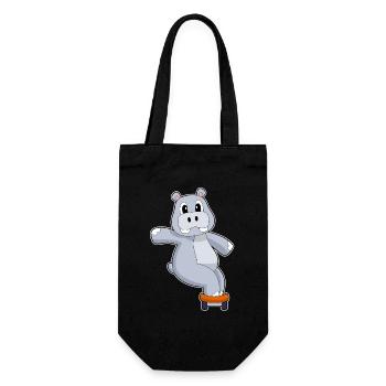 Hippo Skater Skateboard Sport - Gift Bag for Bottles - black - Front