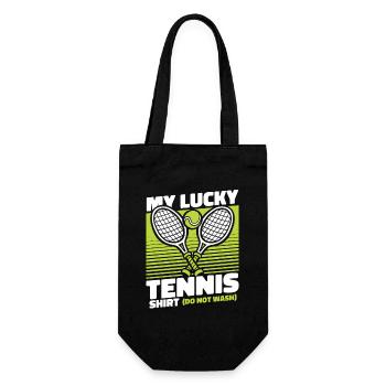My Lucky Tennis Apparel Tennisspieler - Geschenkbeutel für Flaschen - Schwarz - Vorne