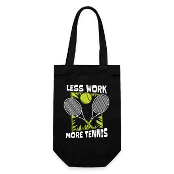 Less Work More Tennis Tennis Coach Tennis Player - Gift Bag for Bottles - black - Front