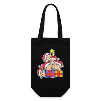 Sloth Christmas Tree Christmas - Gift Bag for Bottles - black - Front