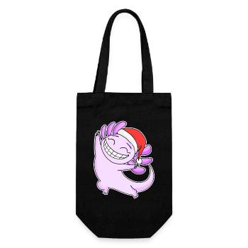 Axolotl Weihnachten - Geschenkbeutel für Flaschen - Schwarz - Vorne