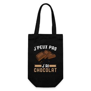 Je Peux Pas J'Ai Chocolat Humour Chocolatine - Sac à bouteille - noir - Devant