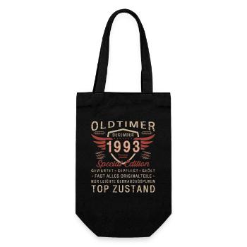 30. Geburtstag Oldtimer Dezember Jahrgang 1993 - Geschenkbeutel für Flaschen - Schwarz - Vorne