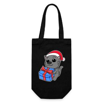 Cat Christmas - Gift Bag for Bottles - black - Front