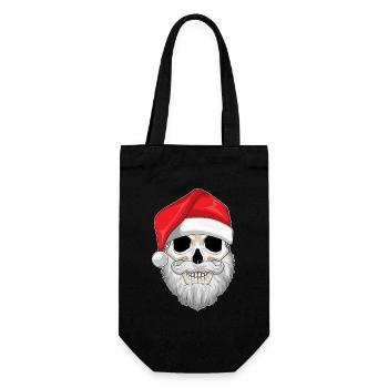 Santa Claus Christmas Skull - Gift Bag for Bottles - black - Front