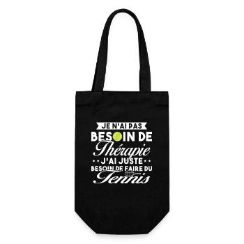 T-shirt Tennis pour Hommes - Besoin de Thérapie - Sac à bouteille - noir - Devant