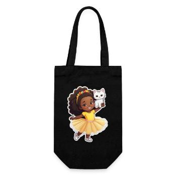 Enfant joyeux avec chat en tutu - Sac à bouteille - noir - Devant