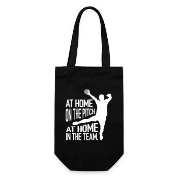Handball Handballer At Home Team Geschenk Spieler - Geschenkbeutel für Flaschen - Schwarz - Vorne