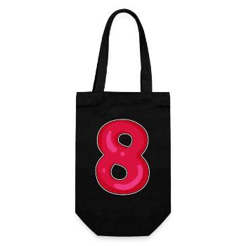 Number 8 Number Eight - Gift Bag for Bottles - black - Front