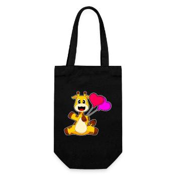Giraffe Balloon - Gift Bag for Bottles - black - Front