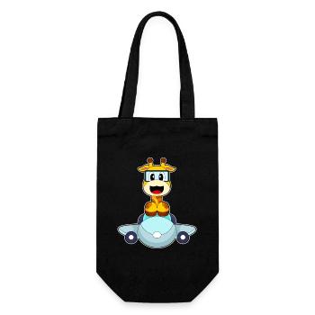 Giraffe Airplane - Gift Bag for Bottles - black - Front