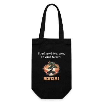 Bonsai Hobby Gärtner Japanische Kunst cooler Spruc - Geschenkbeutel für Flaschen - Schwarz - Vorne