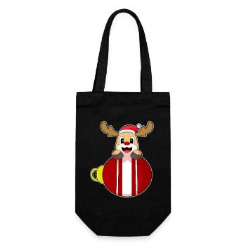 Reindeer Christmas Christmas Ball - Gift Bag for Bottles - black - Front