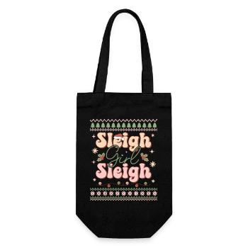 Hässlicher Weihnachtspullover - Geschenkbeutel für Flaschen - Schwarz - Vorne