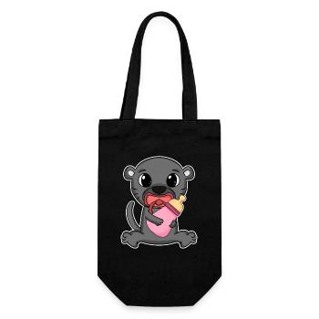 Baby Motif - Gift Bag for Bottles - black - Front