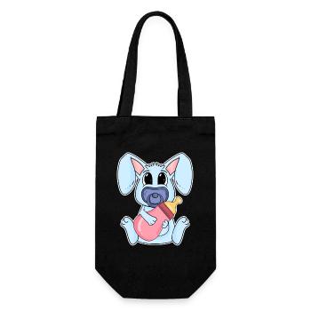Motif de bébé lapin - Sac à bouteille - noir - Devant