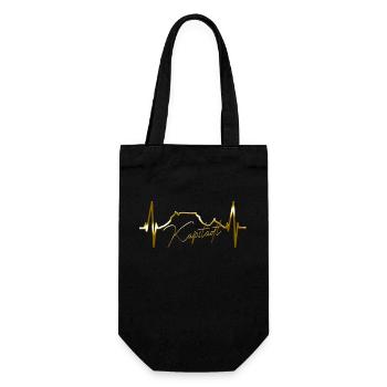 Cape Town Skyline Heartbeat South Africa Table Mountain - Gift Bag for Bottles - black - Front