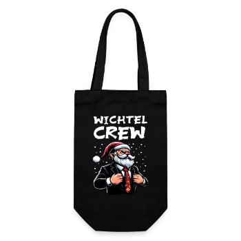 Wichtel Crew Weihnachts Gnome - Geschenkbeutel für Flaschen - Schwarz - Vorne