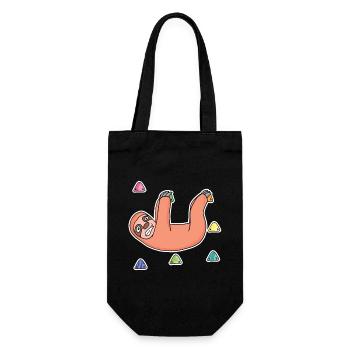 Sloth, Rock Climbing, Rock Climbing - Gift Bag for Bottles - black - Front