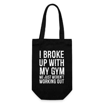 Ich habe mit meinem Fitnessstudio Schluss gemacht, wir haben einfach nicht trainiert - Geschenkbeutel für Flaschen - Schwarz - Vorne