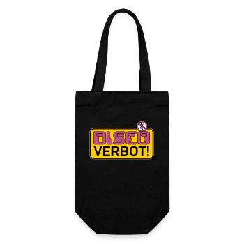 ACHTUNG! Disco verboten - Geschenkbeutel für Flaschen - Schwarz - Vorne