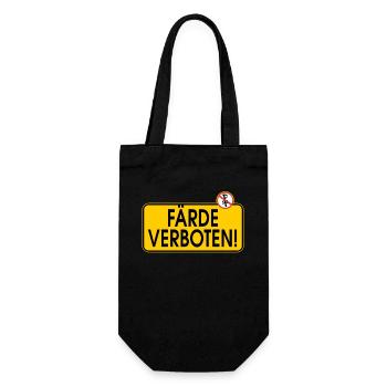 ACHTUNG! Pferde verboten - Geschenkbeutel für Flaschen - Schwarz - Vorne