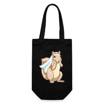 Eichhörnchen Braut Schleier Hochzeit - Geschenkbeutel für Flaschen - Schwarz - Vorne