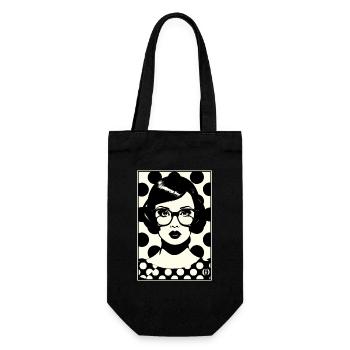 1950s Polka Dot Glasses Secretary Wife - Gift Bag for Bottles - black - Front