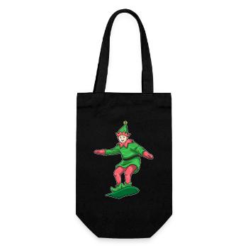 Elf Christmas Snowboard - Gift Bag for Bottles - black - Front