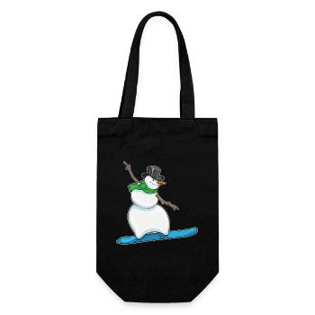 Snowman Christmas Snowboard - Gift Bag for Bottles - black - Front