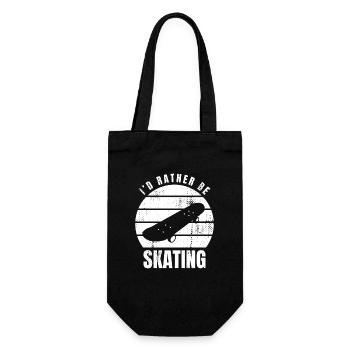 I'd rather skate - Gift Bag for Bottles - black - Front