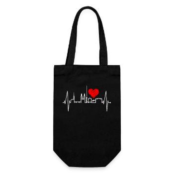 Zurich Skyline Heartbeat Switzerland Love Love Zurich - Gift Bag for Bottles - black - Front