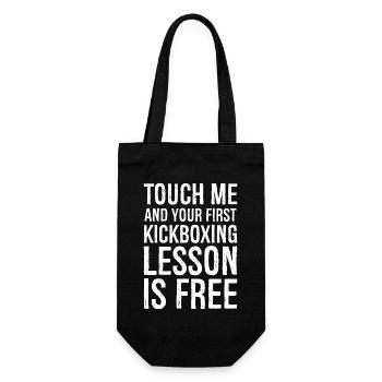 touch me and your first kickboxing lesson is free - Gift Bag for Bottles - black - Front