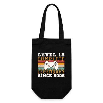 Level 18 Schließe das Geburtstagsgeschenk 2006 ab - Geschenkbeutel für Flaschen - Schwarz - Vorne
