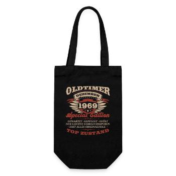 54. Geburtstag Oldtimer Dezember Jahrgang 1969 - Geschenkbeutel für Flaschen - Schwarz - Vorne