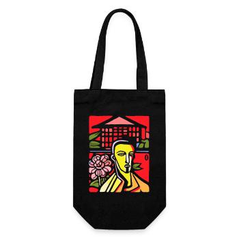 Unzufriedener abstrakter Kunst Kerl - Geschenkbeutel für Flaschen - Schwarz - Vorne