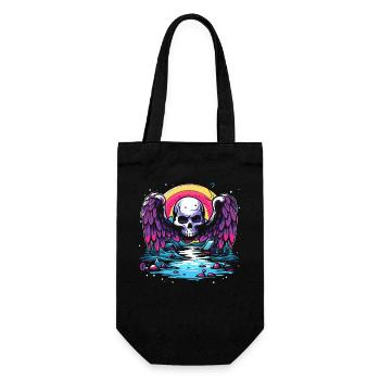 Der Totenkopf Geier besucht das ländliche Camping - Geschenkbeutel für Flaschen - Schwarz - Vorne