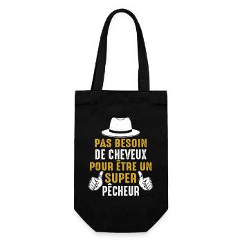 Pêcheur Chauve Cadeau Humour Citation Drôle 2024 - Sac à bouteille - noir - Devant