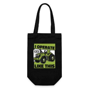 I Operate Like This Landwirtschaft Biobauer Bauer - Geschenkbeutel für Flaschen - Schwarz - Vorne